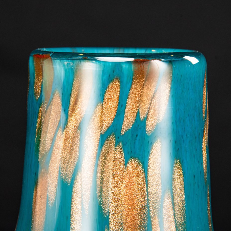 Винтажная интерьерная ваза, стекло, spatter(брызговое), Murano, Италия, 1960-1980 гг., Murano