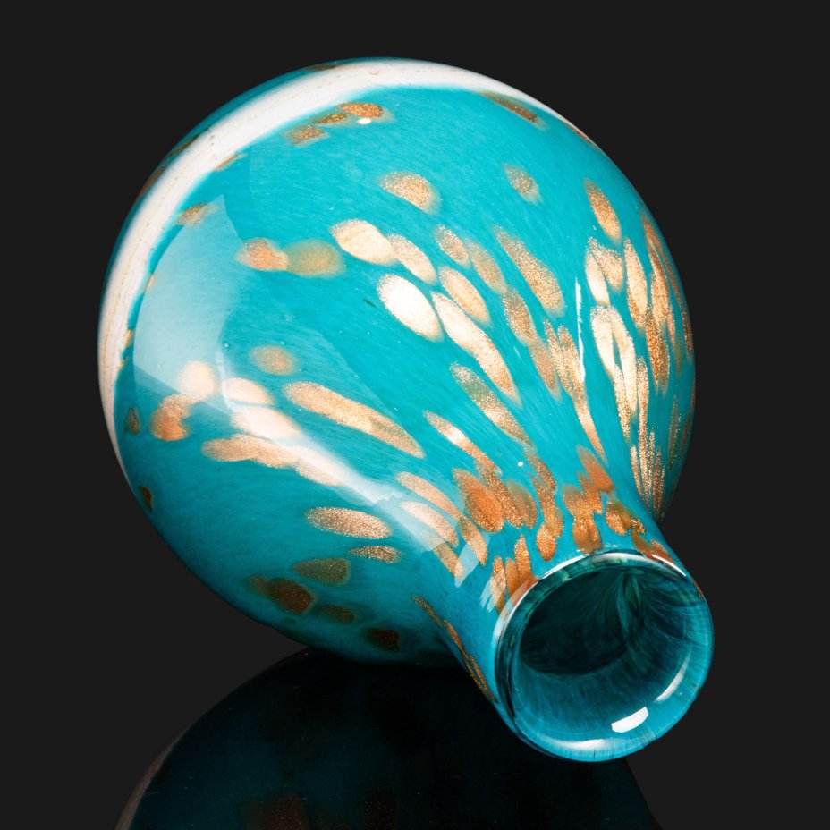 Винтажная интерьерная ваза, стекло, spatter(брызговое), Murano, Италия, 1960-1980 гг., Murano