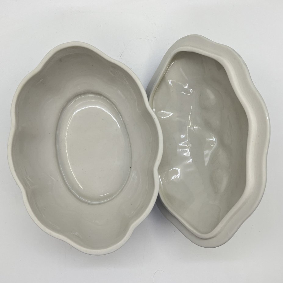 Сахарница (шкатулка) с цветочным декором, фарфор, роспись, Объединение «Гжель», СССР, 1986-1991 гг.