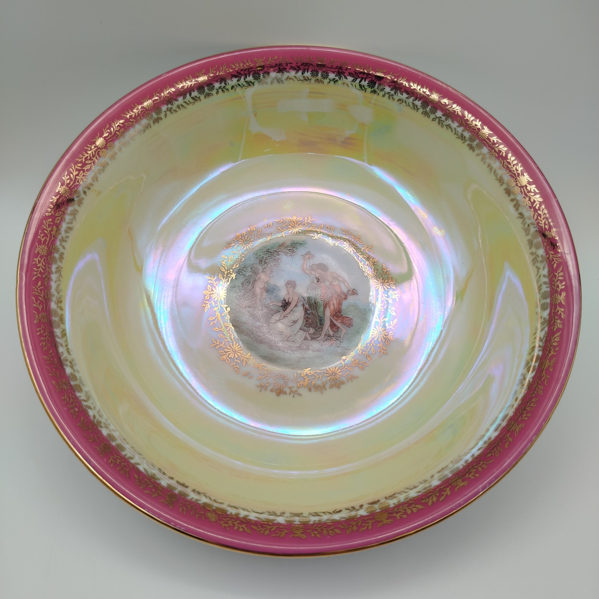 Салатник "Мадонна", фарфор, люстр, деколь, золочение, Fortuna Eisenberg, ГДР, 1970-1980 гг., Fortuna Eisenberg