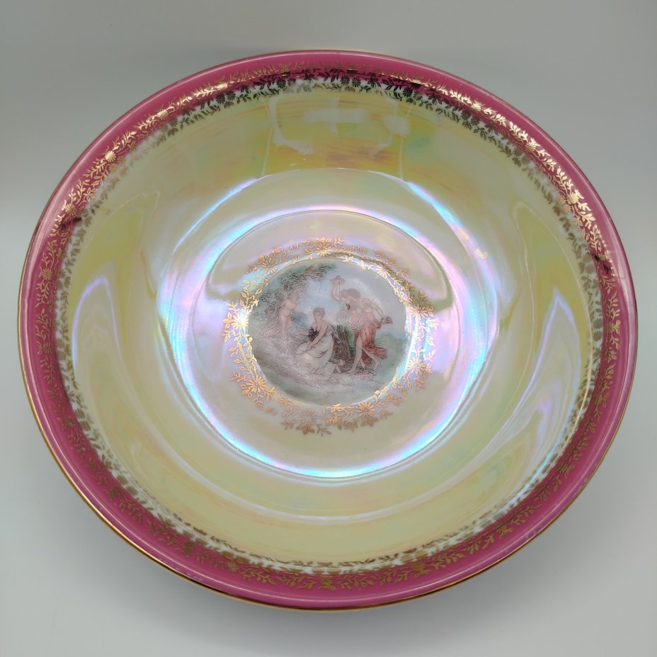 Салатник "Мадонна", фарфор, люстр, деколь, золочение, Fortuna Eisenberg, ГДР, 1970-1980 гг., Fortuna Eisenberg