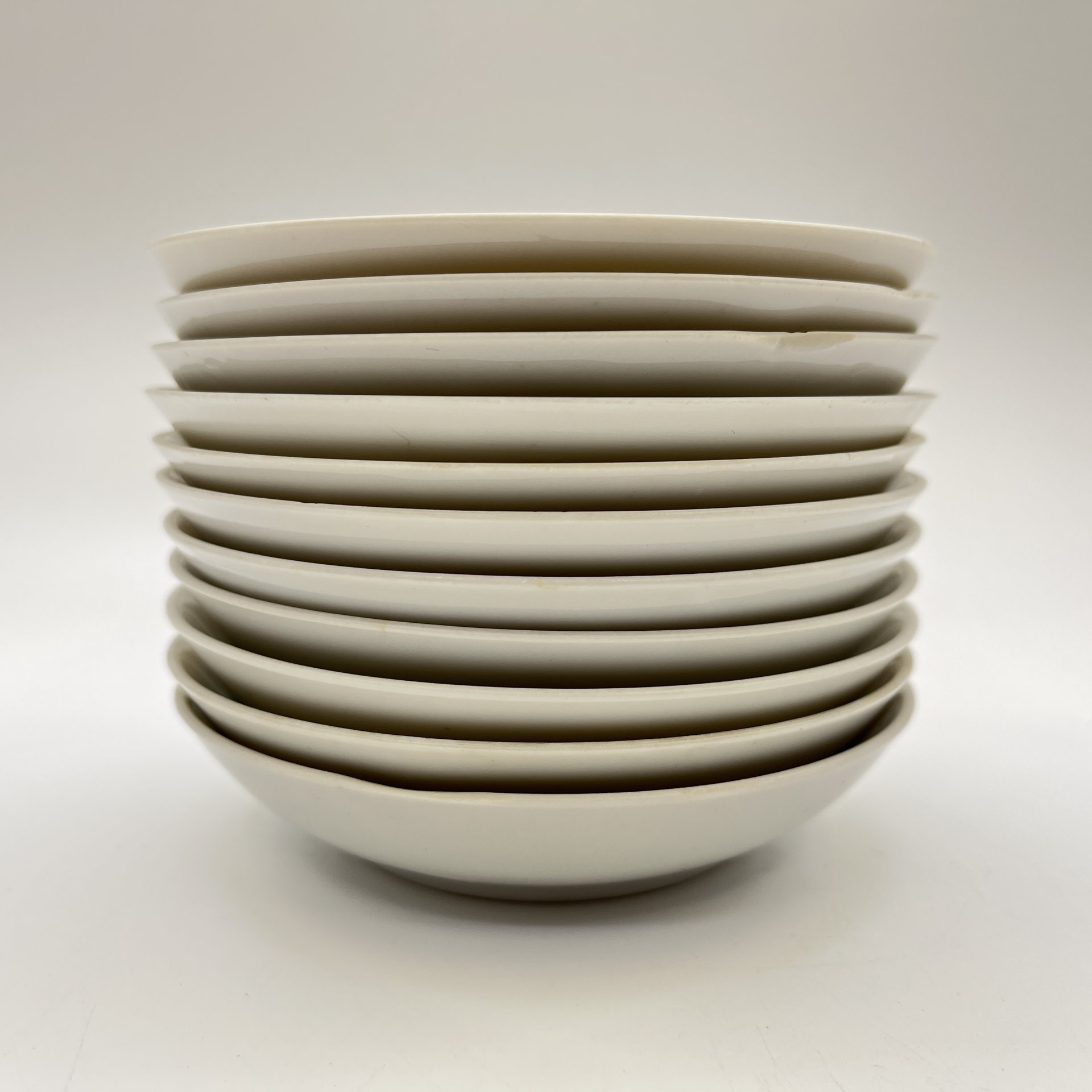 Набор из 11-ти розеток, в подборе, фарфор, золочение, Дмитровский фарфоровый завод (ДФЗ Вербилки), СССР, 1954-1965 гг.