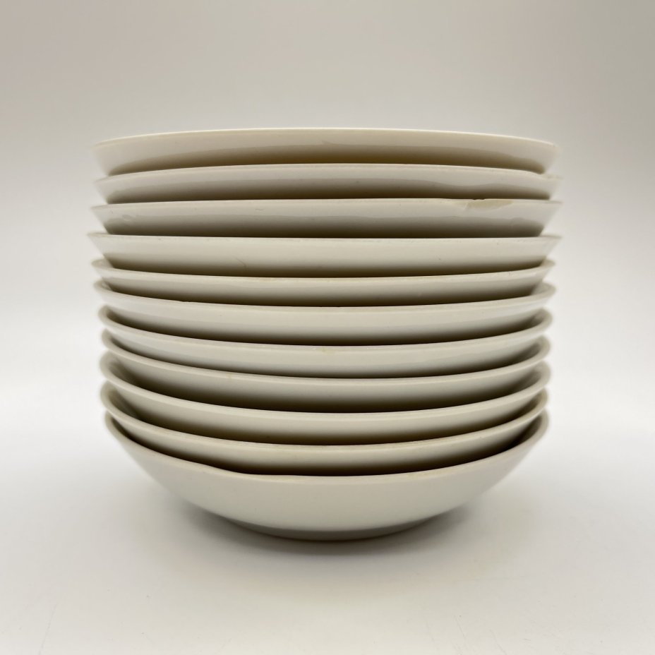 Набор из 11-ти розеток, в подборе, фарфор, золочение, Дмитровский фарфоровый завод (ДФЗ Вербилки), СССР, 1954-1965 гг.