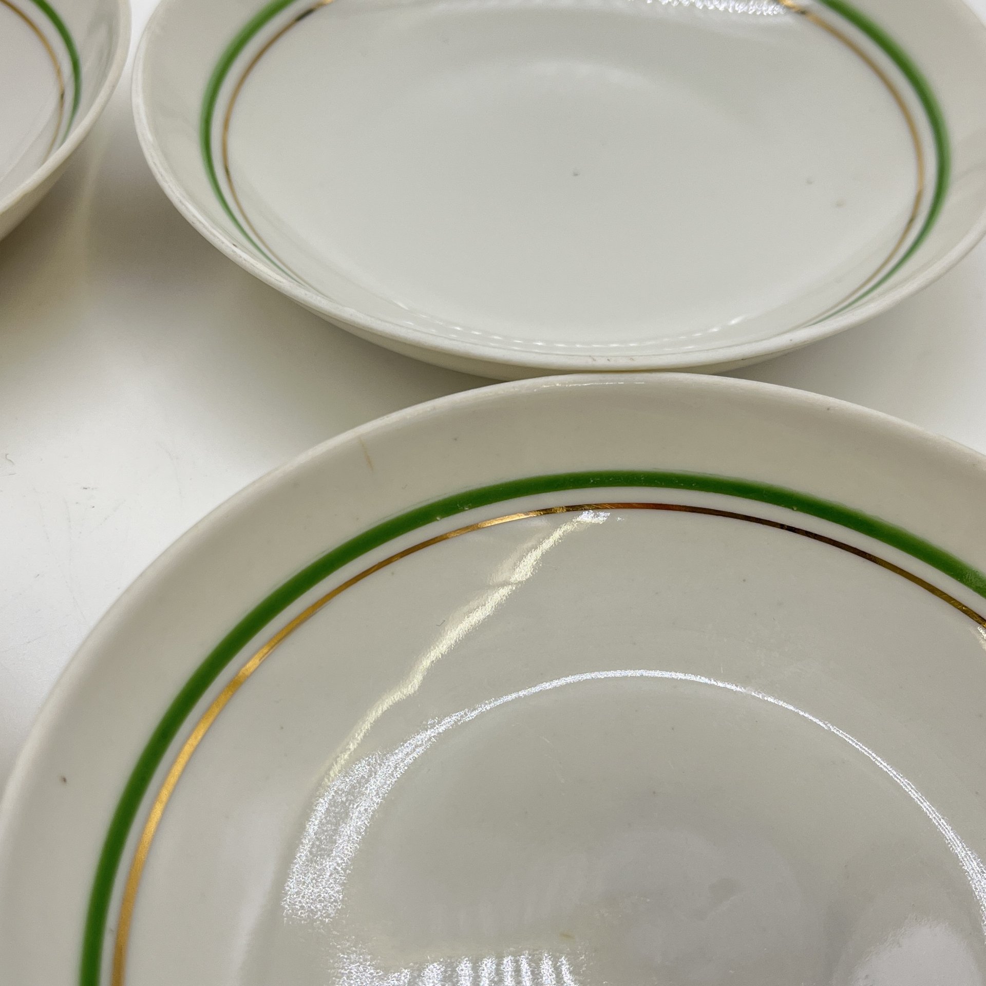 Набор из 11-ти розеток, в подборе, фарфор, золочение, Дмитровский фарфоровый завод (ДФЗ Вербилки), СССР, 1954-1965 гг.