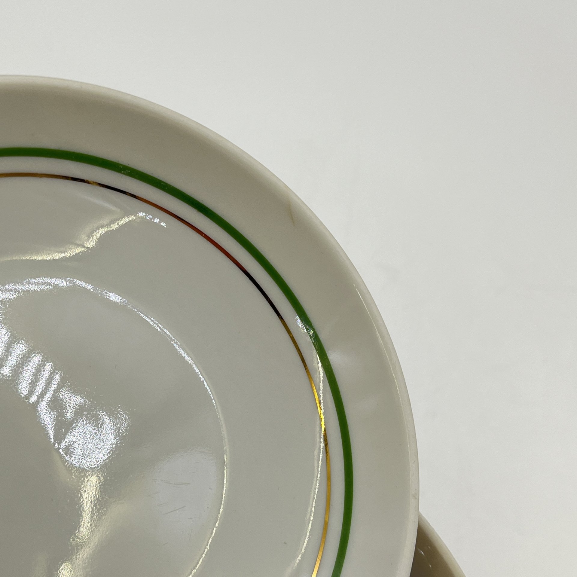 Набор из 11-ти розеток, в подборе, фарфор, золочение, Дмитровский фарфоровый завод (ДФЗ Вербилки), СССР, 1954-1965 гг.