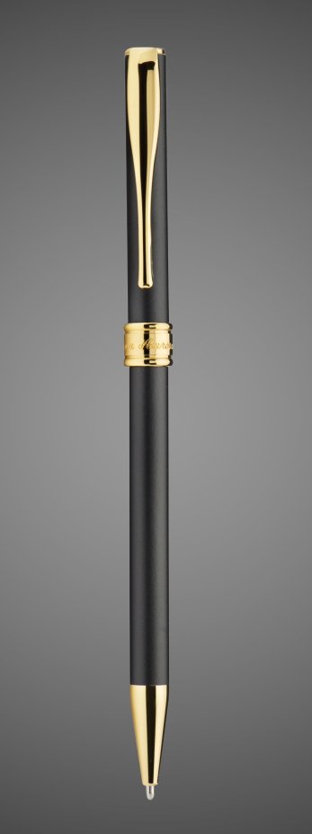 Шариковая ручка Aurora Magellano Black GT, в подарочной коробке, Металлы: золото, латунь, смола эпоксидная