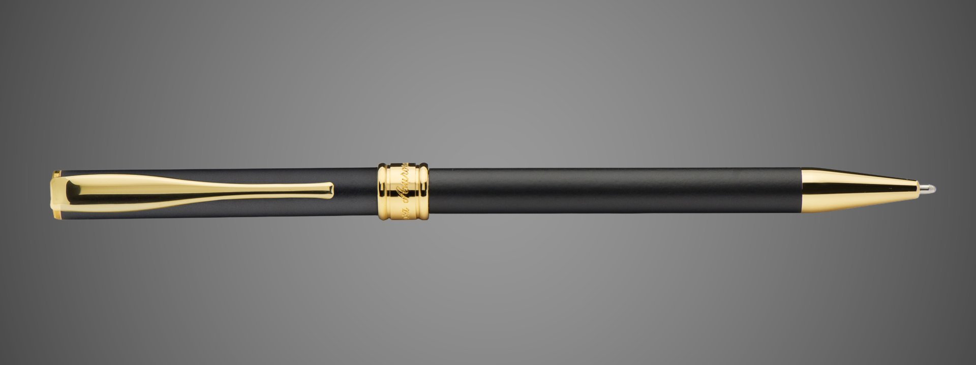 Шариковая ручка Aurora Magellano Black GT, в подарочной коробке, Металлы: золото, латунь, смола эпоксидная