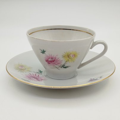 Пара чайная с цветочным декором