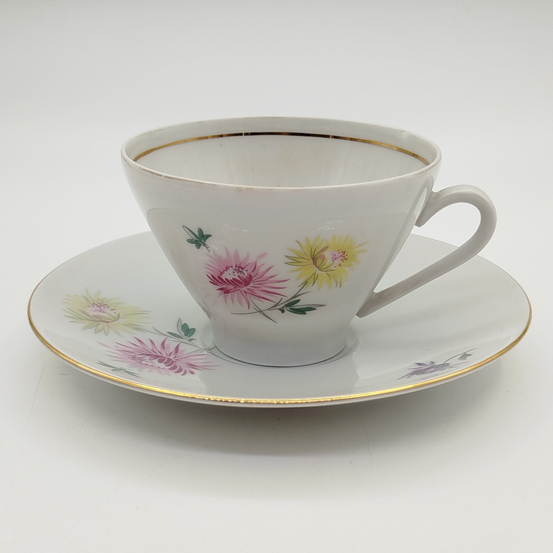 Пара чайная с цветочным декором