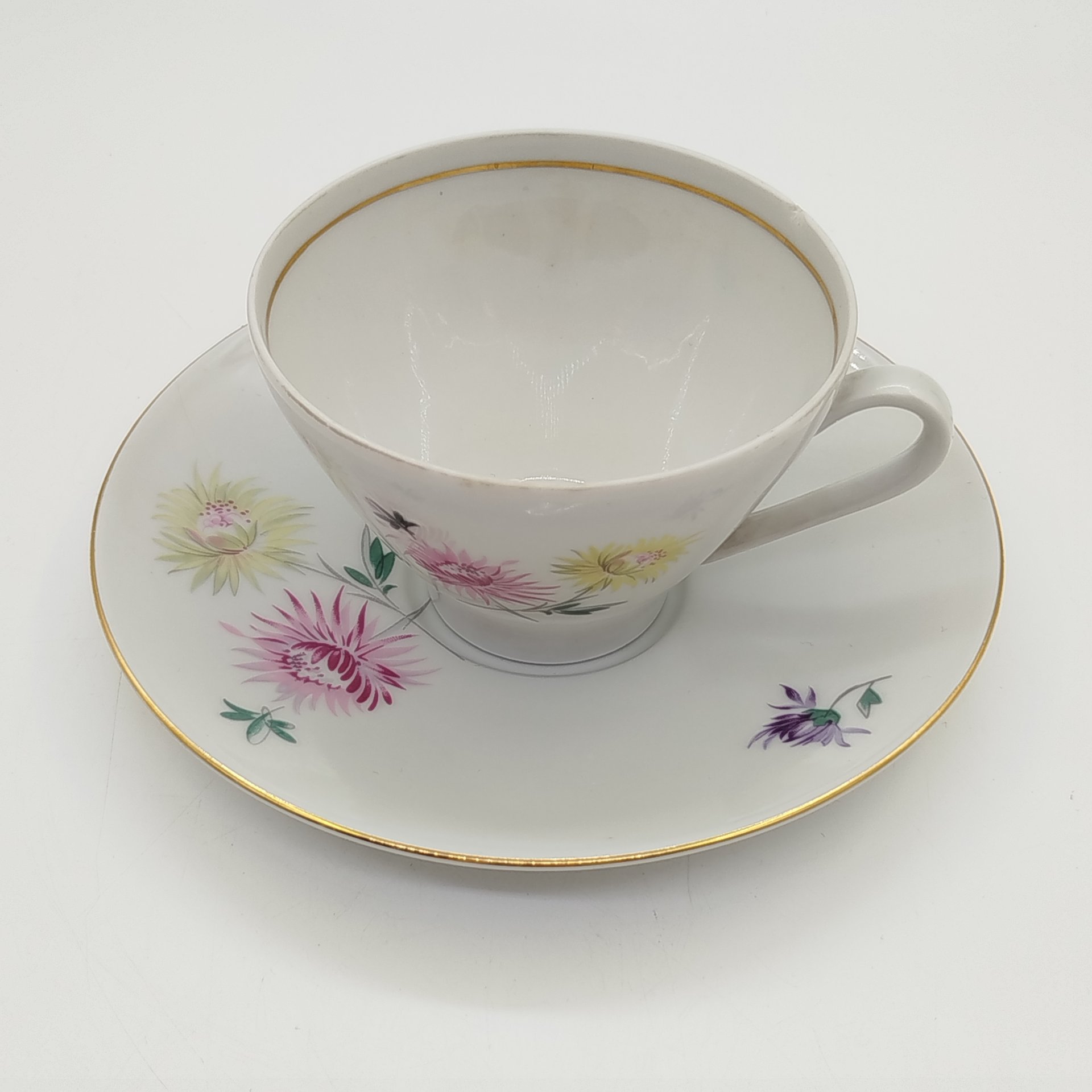 Пара чайная с цветочным декором