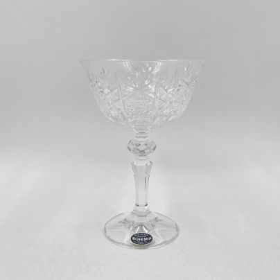 Бокал (креманка) с резным декором, стекло, алмазная грань, Bohemia Crystal (Bohemia Glass), Чехословакия, 1970-1990 гг.
