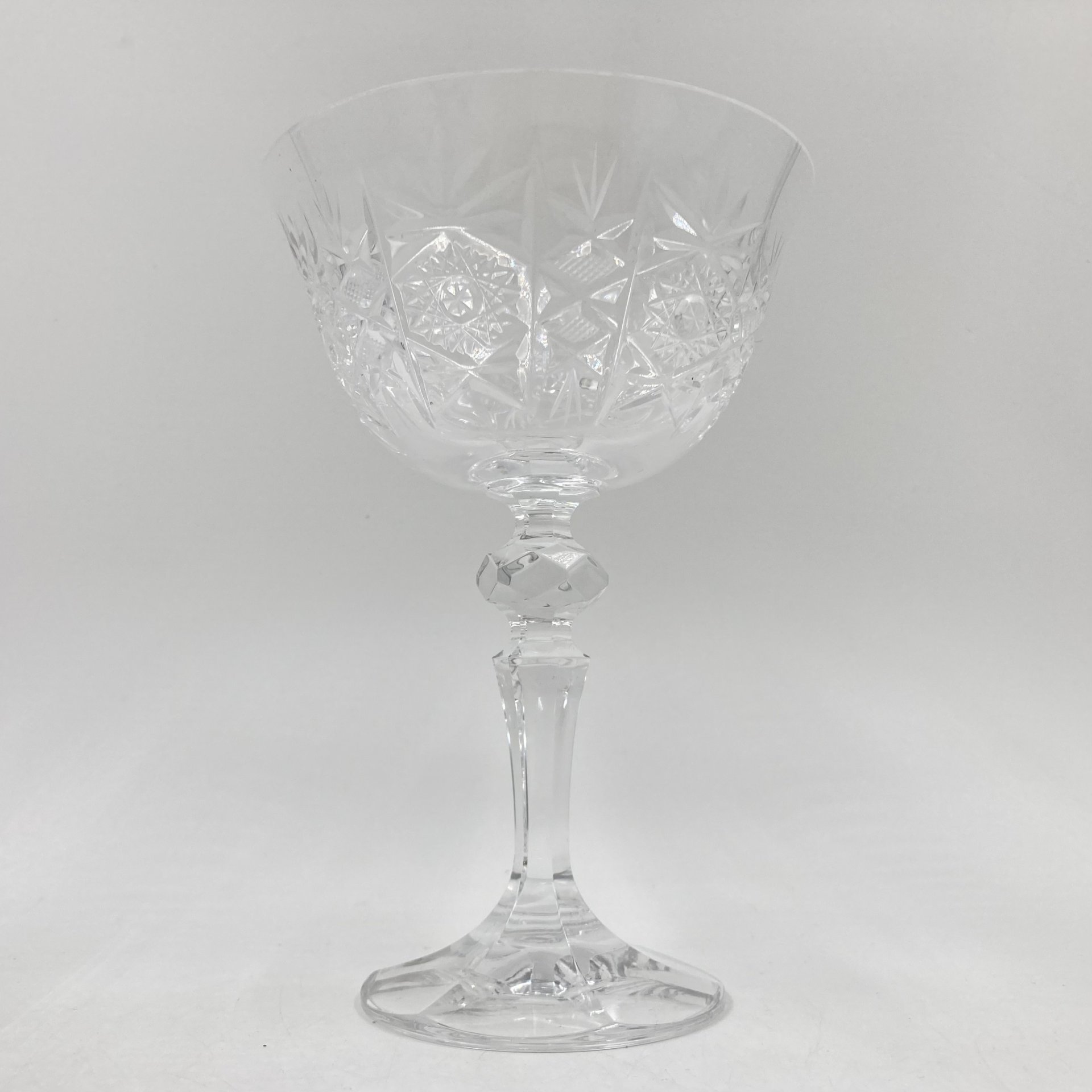 Бокал (креманка) с резным декором, стекло, алмазная грань, Bohemia Crystal (Bohemia Glass), Чехословакия, 1970-1990 гг.