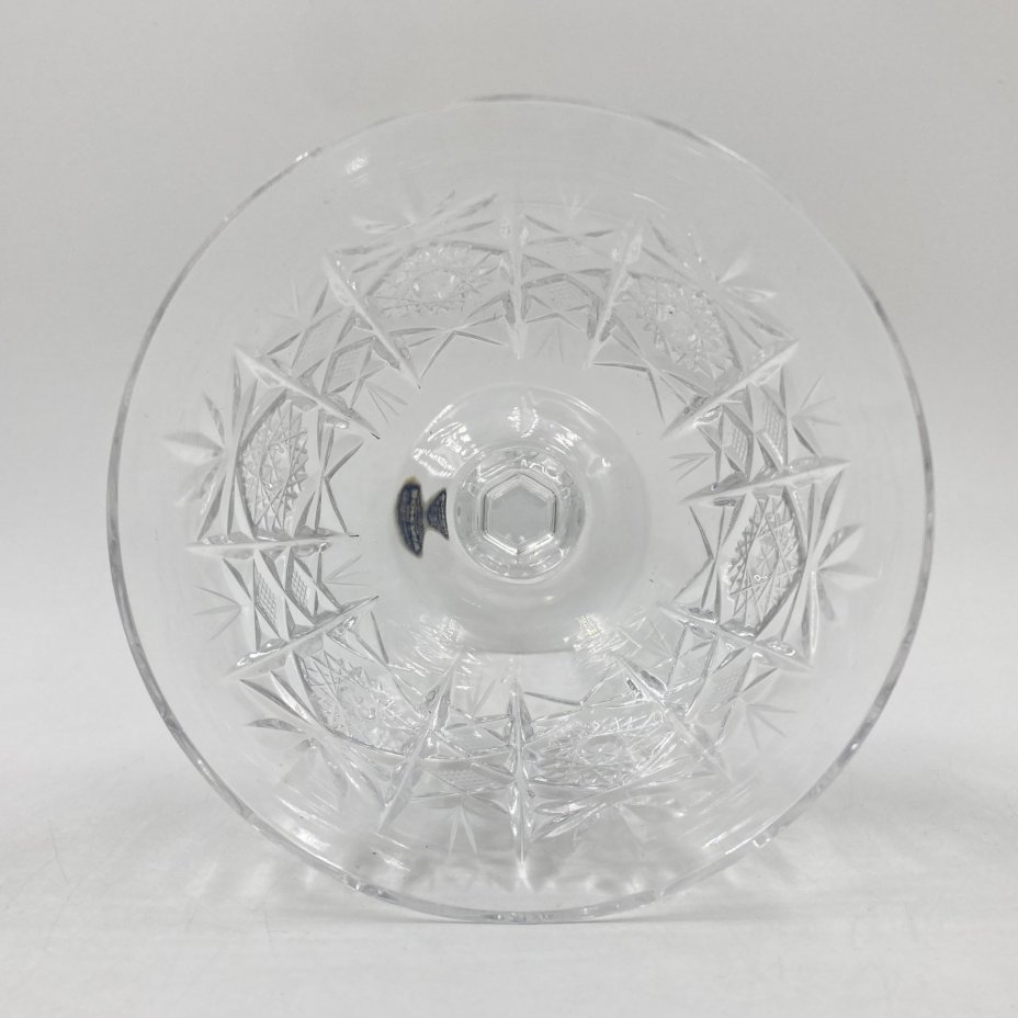 Бокал (креманка) с резным декором, стекло, алмазная грань, Bohemia Crystal (Bohemia Glass), Чехословакия, 1970-1990 гг.