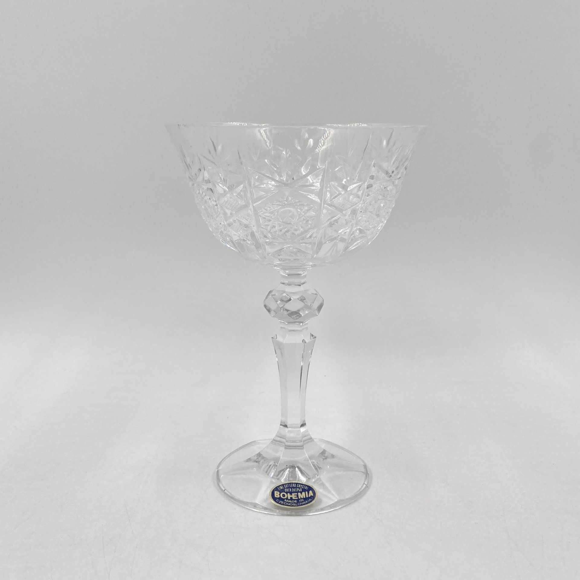 Бокал (креманка) с резным декором, стекло, алмазная грань, Bohemia Crystal (Bohemia Glass), Чехословакия, 1970-1990 гг., Bohemia Crystal (Bohemia Glass)