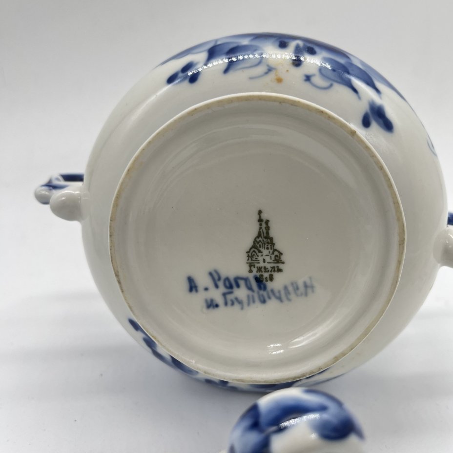 Сахарница с  расписным цветочным декором, авт. Рогов, исп. Булычева