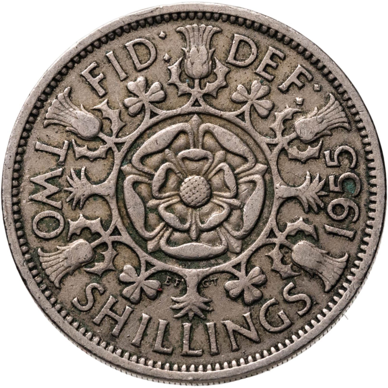 Великобритания 2 шиллинга (флорин, shillings) 1955