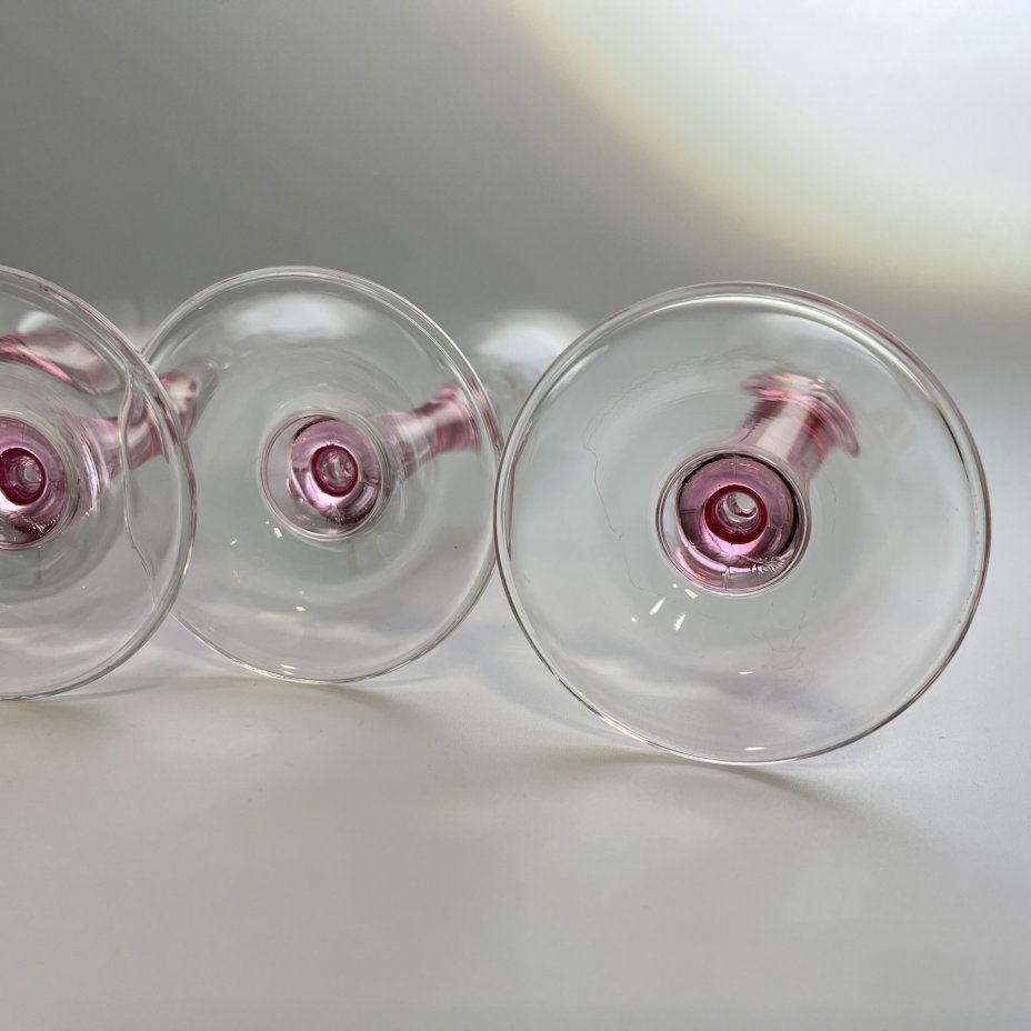 Набор из 6 бокалов (фужеров) для шампанского с декором в виде виноградной лозы