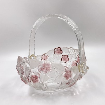 Конфетница с рельефным цветочным декором, стекло, матирование, Walther Glas, Германия, 2000-2010 гг., Walther Glas