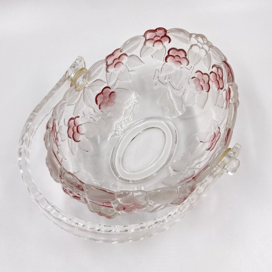 Конфетница с рельефным цветочным декором, стекло, матирование, Walther Glas, Германия, 2000-2010 гг., Walther Glas
