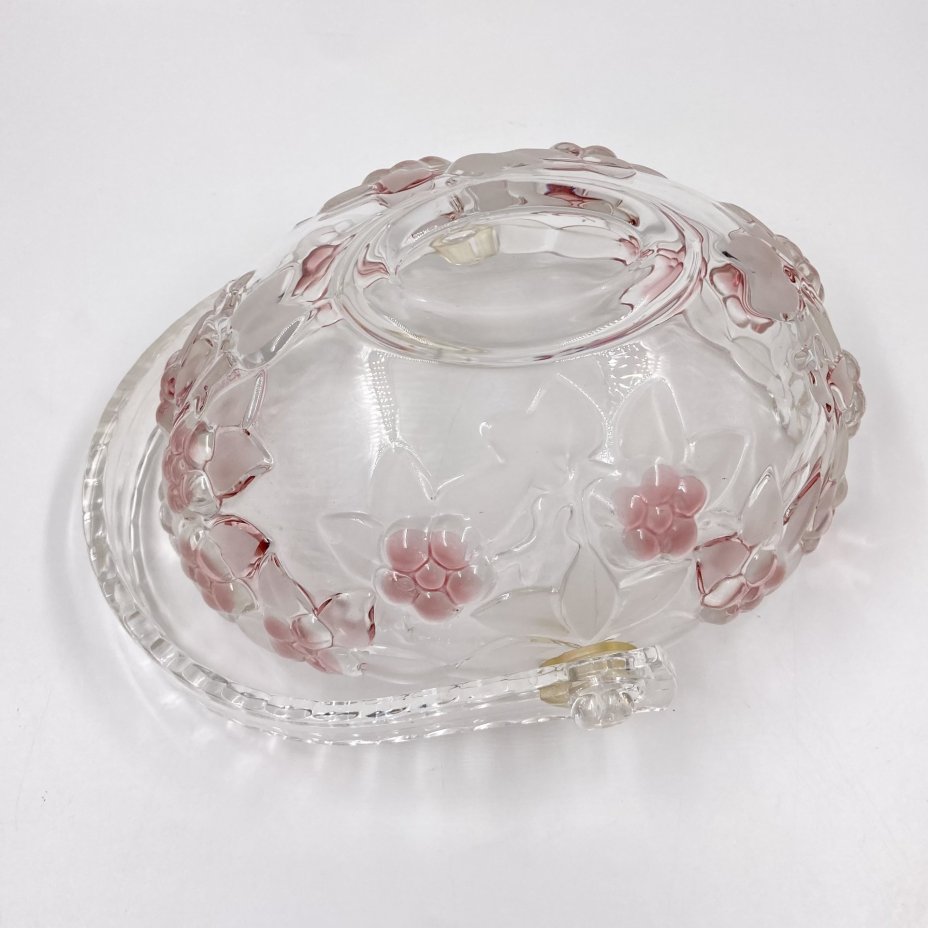 Конфетница с рельефным цветочным декором, стекло, матирование, Walther Glas, Германия, 2000-2010 гг., Walther Glas