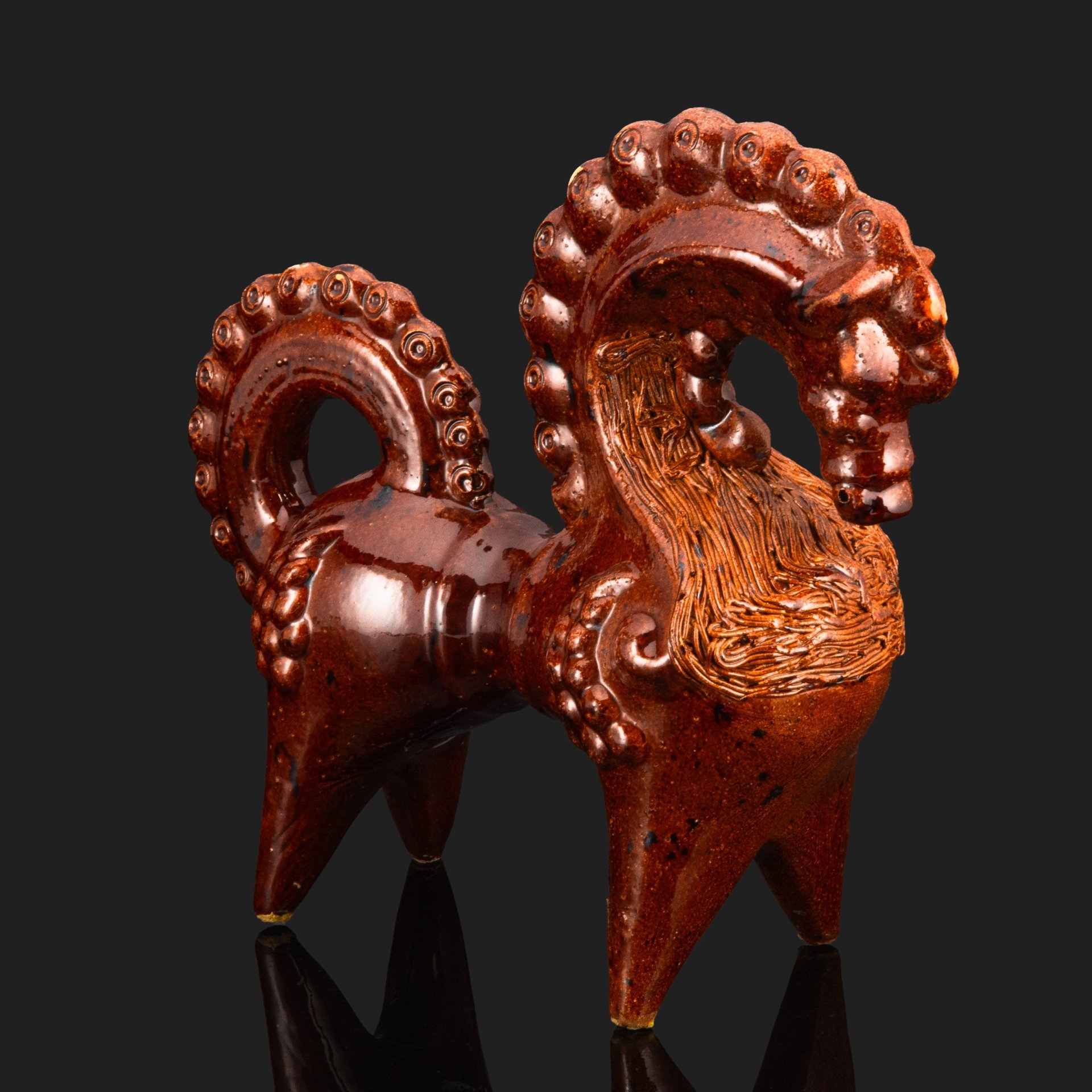 Скульптура «Конь», керамика, поливы, Опошня, СССР, 1940-1950 гг., Опошня