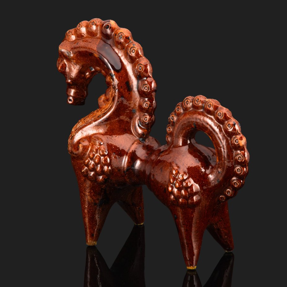 Скульптура «Конь», керамика, поливы, Опошня, СССР, 1940-1950 гг., Опошня