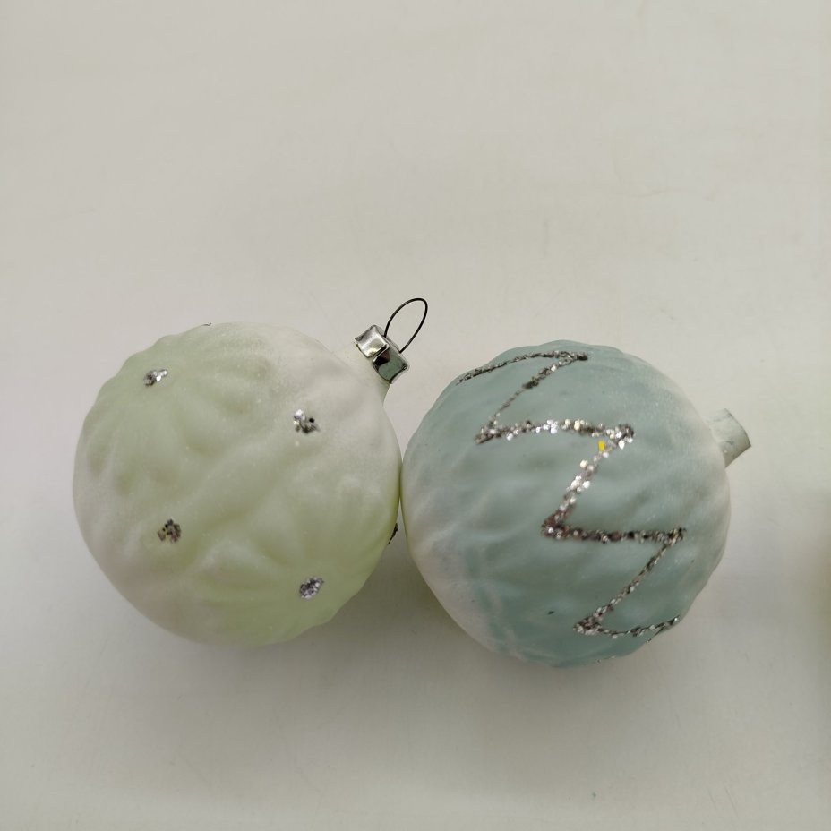 Набор из семи ёлочных игрушек, стекло, металл, Московский завод ёлочных украшений, СССР, 1970-1990 гг.