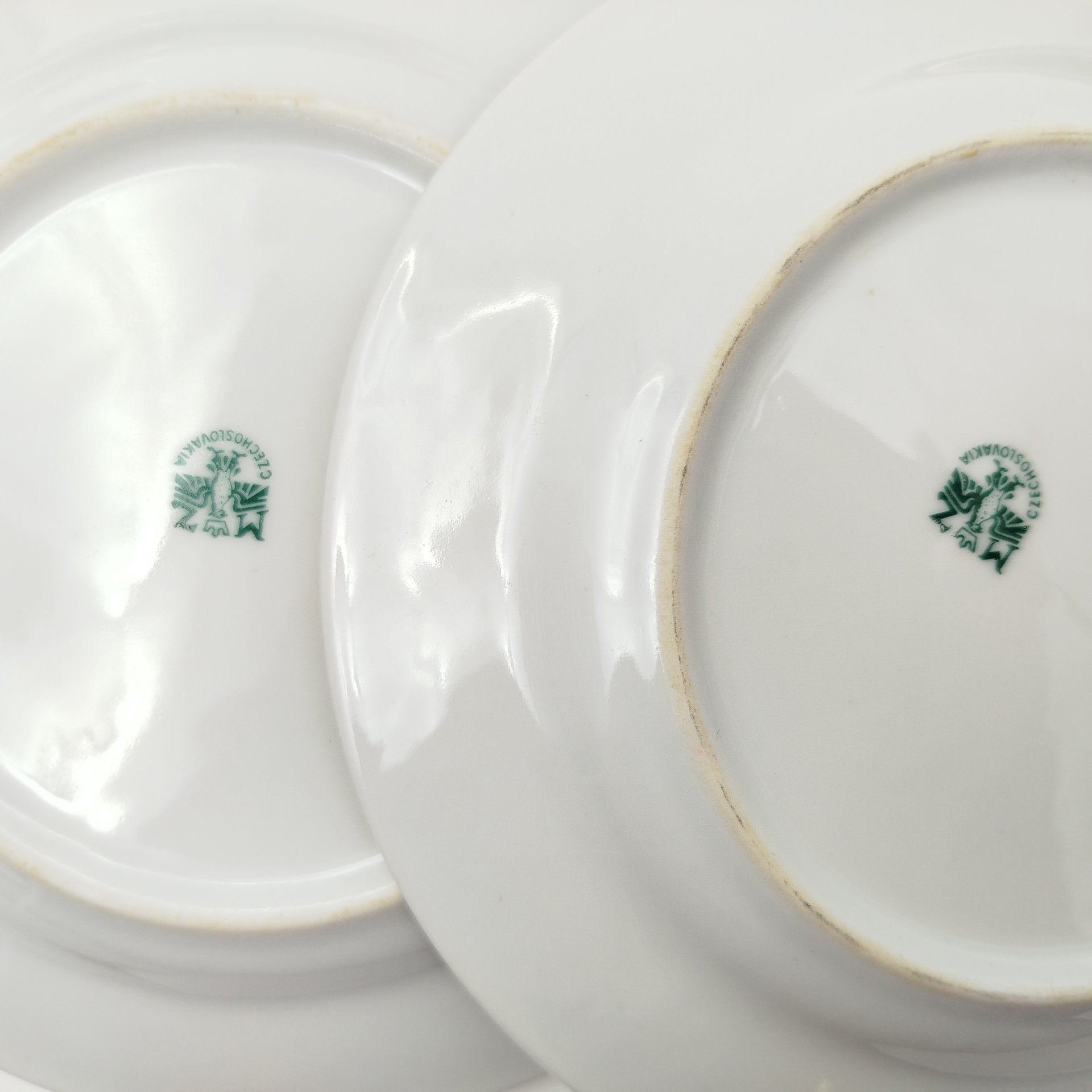 Набор десертных тарелок "Мейсенский букет" на 8 персон, фарфор, деколь, золочение, Moritz Zdekauer (MZ), Чехословакия, 1970-1980 гг.