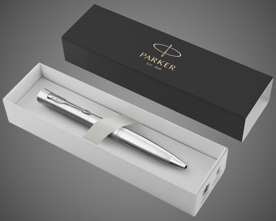 Шариковая ручка Parker Urban Metro Metallic CT, стержень: M, цвет чернил: blue, в подарочной упаковке., Лаки и смолы: лак, латунь, нержавеющая сталь, хром