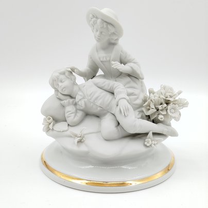 Статуэтка "Пасторальная сцена", мастерская Роберто Марколина (Porcellane Pausolino), Capodimonte (Каподимонте)