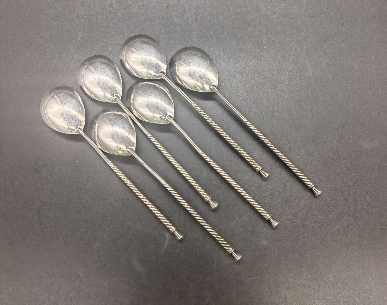 Набор из 6 чайных ложек с витой ручкой