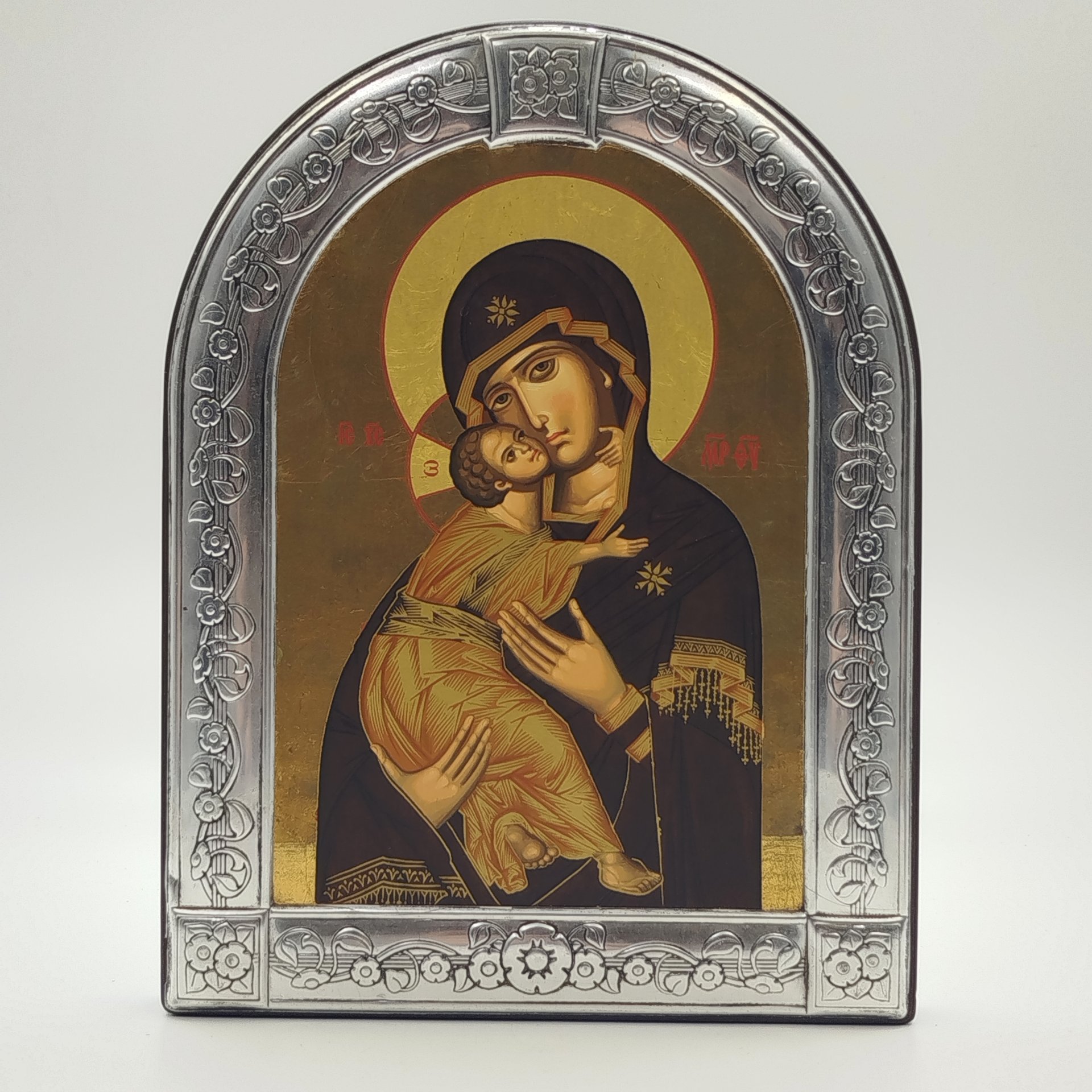 Икона "Богоматерь Владимирская", дерево, металл, шелкография, золочение, Iconotechniki SA, Греция, 2000-2020 гг.