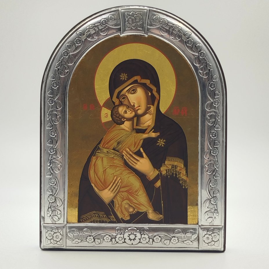 Икона "Богоматерь Владимирская", дерево, металл, шелкография, золочение, Iconotechniki SA, Греция, 2000-2020 гг.