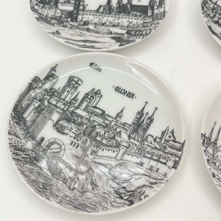 Набор из 6-ти розеток, украшенных изображением городов, Altenkunstadt