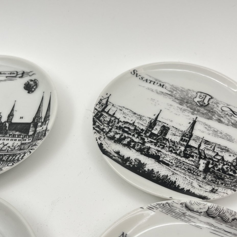 Набор из 6-ти розеток, украшенных изображением городов, Altenkunstadt