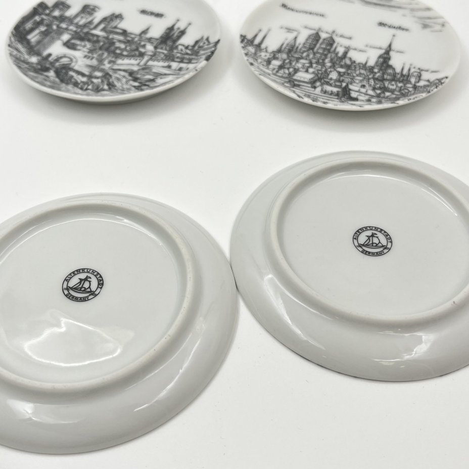 Набор из 6-ти розеток, украшенных изображением городов, Altenkunstadt