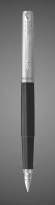Перьевая ручка Parker Jotter Black CT, перо:F, цвет чернил: blue, в подарочной упаковке., Металлы: нержавеющая сталь, пластик