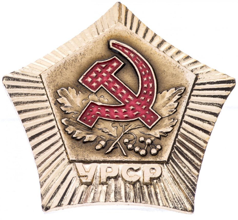 Памятный знак для новорожденного УРСР, сплав металла, золочение, краска, з-д "Импульс", УССР, 1984 г.