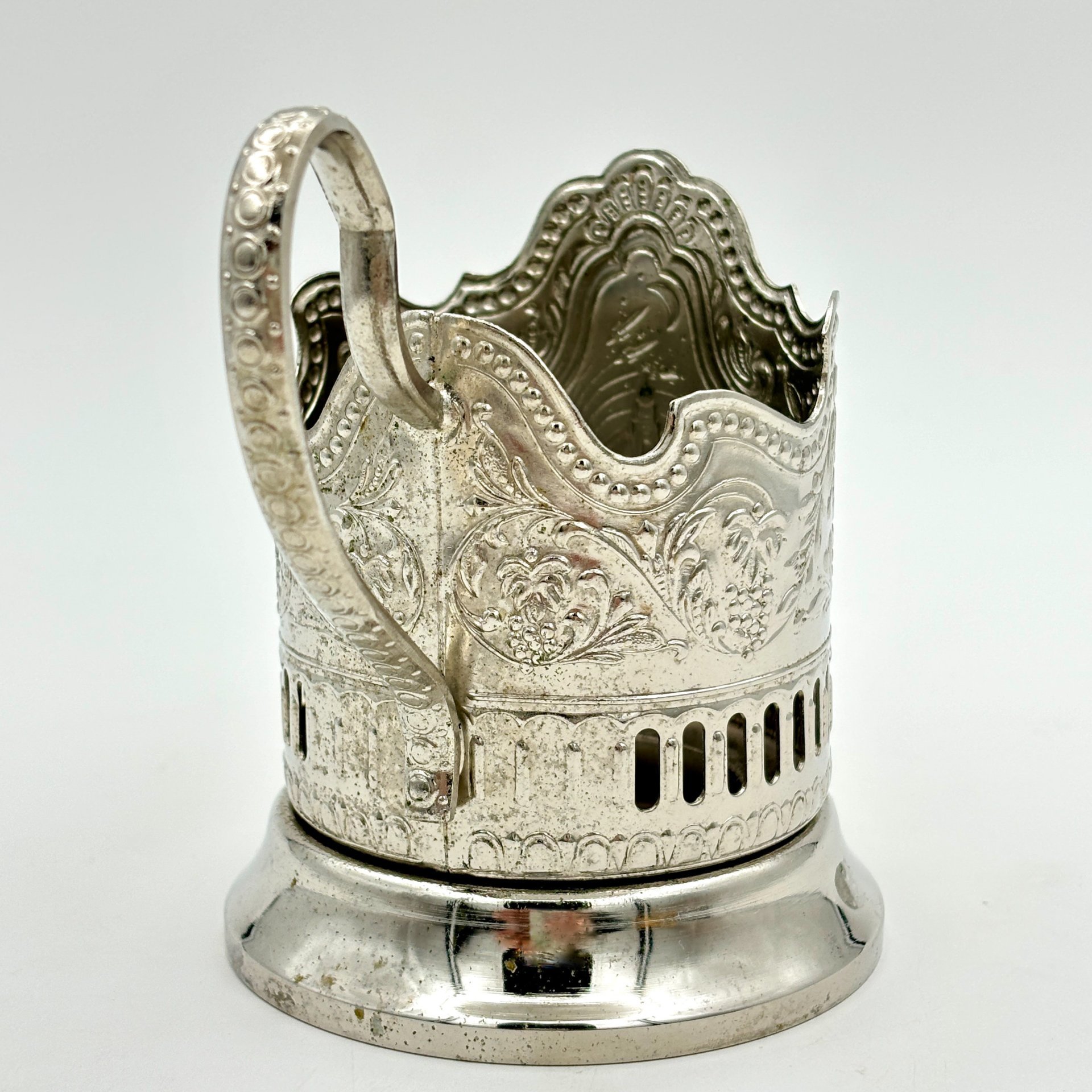 Подстаканник "Советский космос", мНЦ (медь-никель-цинк), Кольчугинский завод цветных металлов, СССР, 1970-1980 гг., Кольчугинский завод цветных металлов