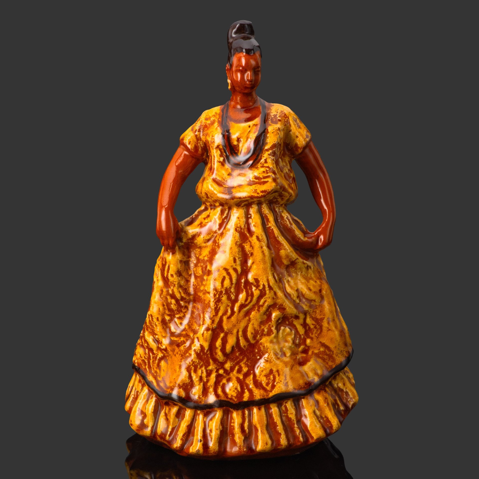 Статуэтка "Мексиканка", керамика, роспись, Гжельский керамический завод, СССР, 1950-1970 гг.