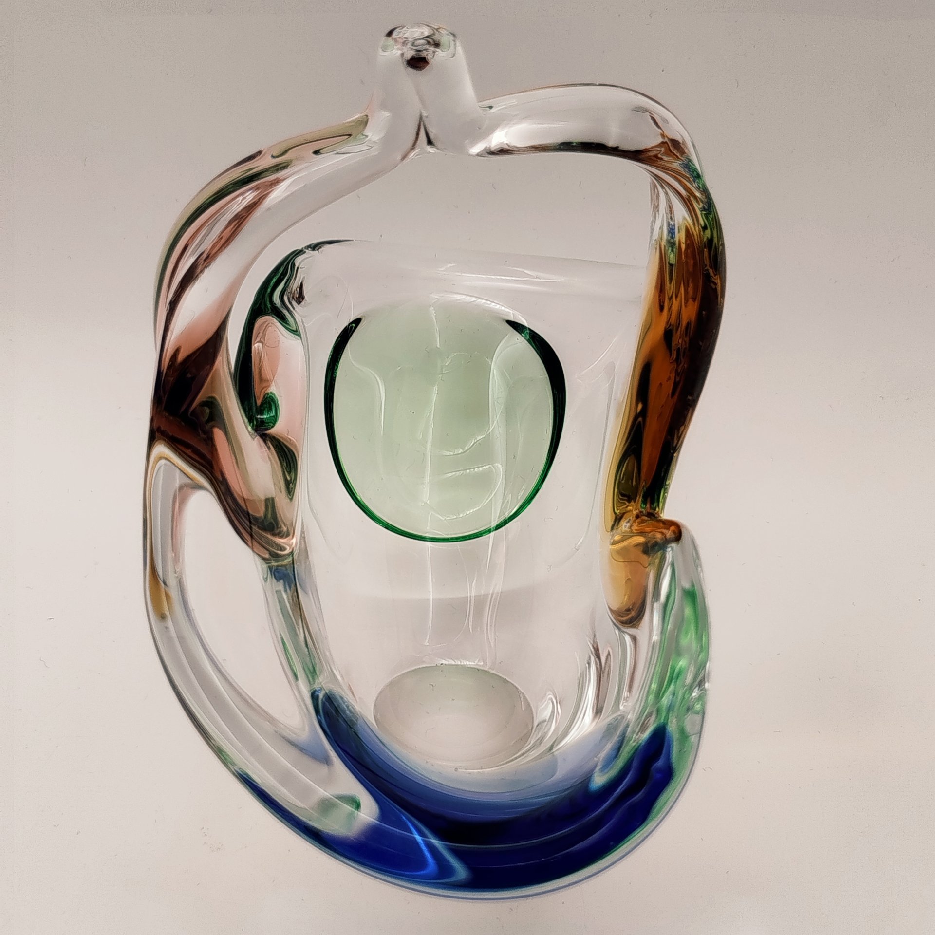 Конфетница из серии "Рапсодия", дизайнер Франтишек Земек (František Zemek), стекло, гутная техника, Mstisov Glassworks (Стекольный завод в Мстишов), Чехословакия, 1970-1990 гг.