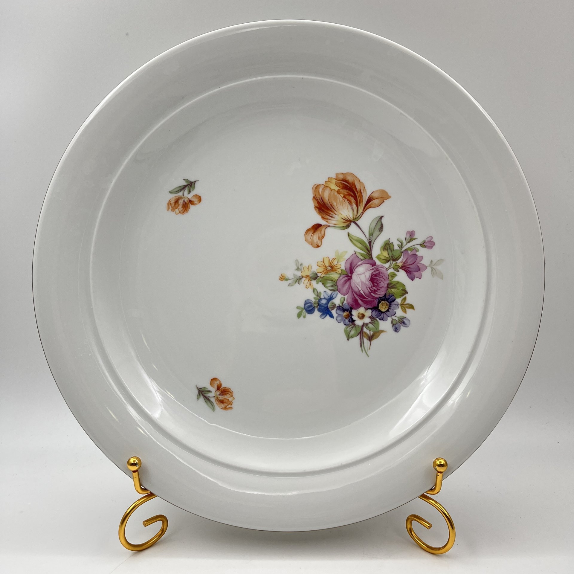Блюдо "Мейсенский букет", фарфор, деколь, золочение, Kahla, ГДР, 1967-1987 гг.