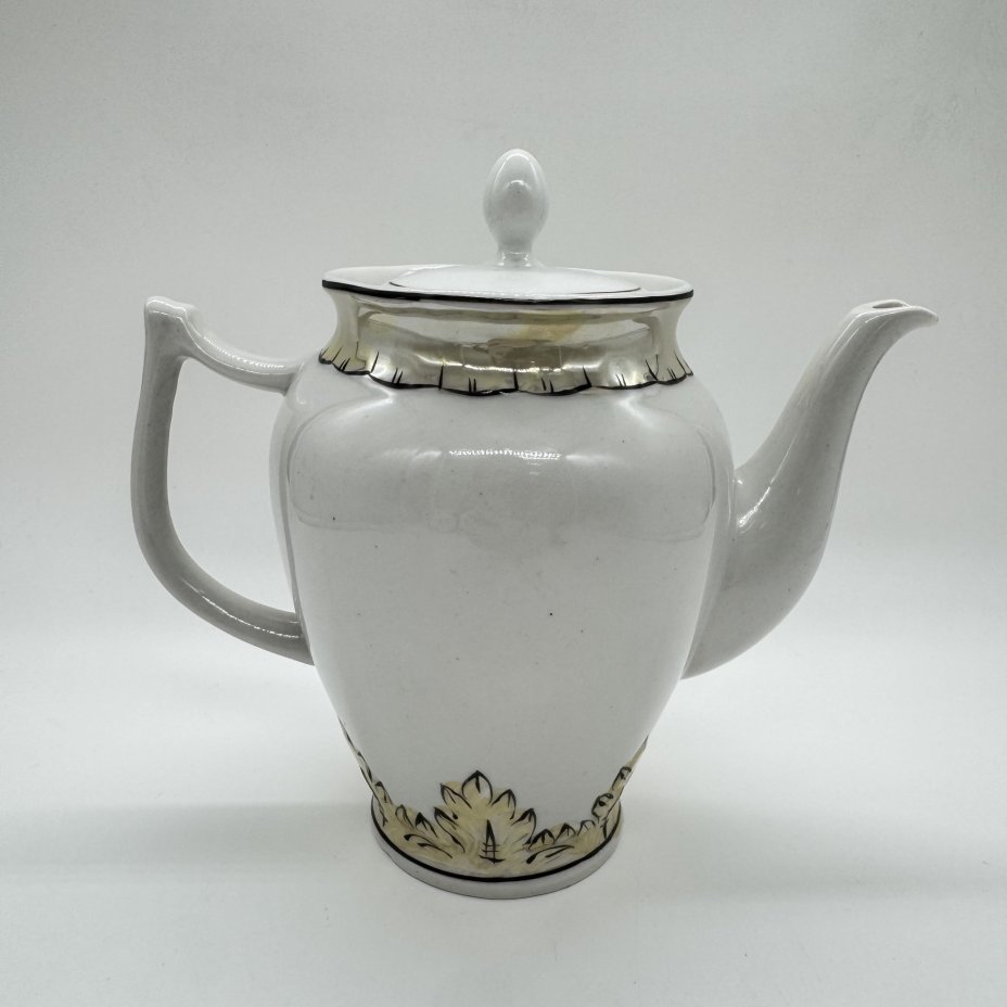 Кофейник с растительным декором (крышка в подборе), Дмитровский фарфоровый завод (ДФЗ Вербилки)
