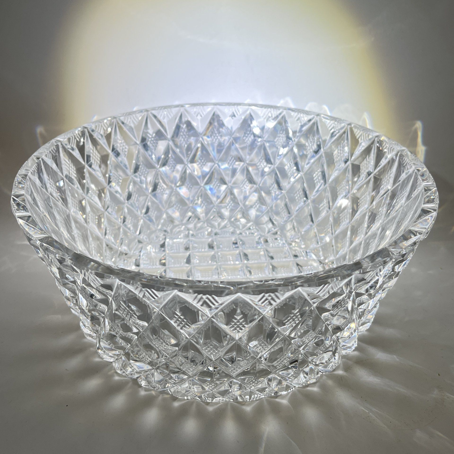 Фруктовница с геометрическим декором, хрусталь, пресс, СССР, 1970-1990 гг.