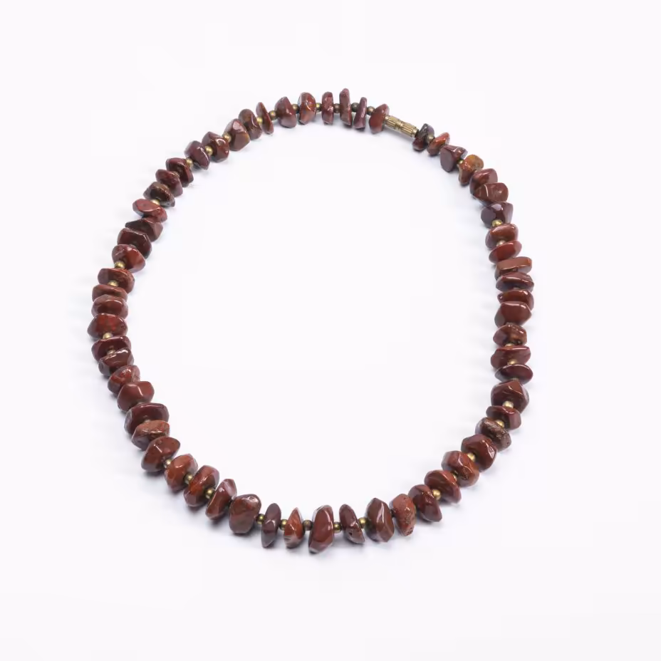 Бусы винтажные из натуральной яшмы, СССР, 1970-1990 г.