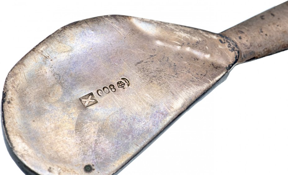 Нож для писем и бумаг с вставкой из стекла, серебро 800 пр., Германия, 1910-1950 гг.