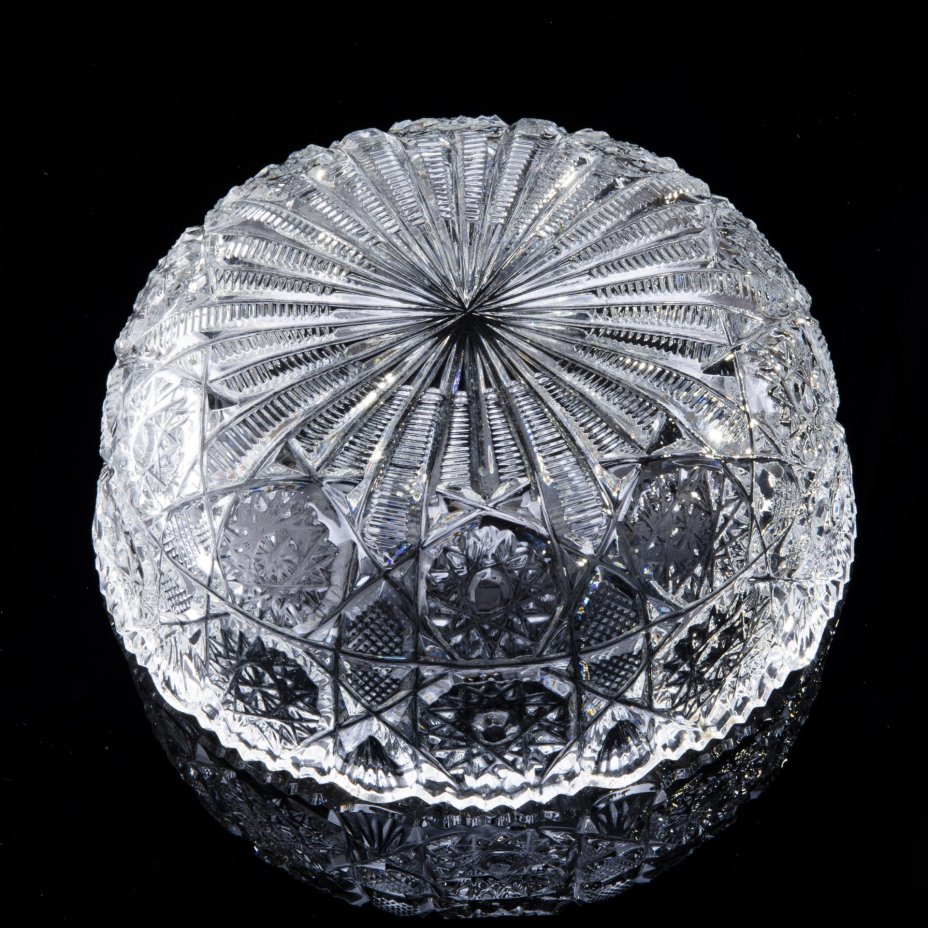 Салатник с рельефным декором, стекло, СССР, 1980-1990 гг.