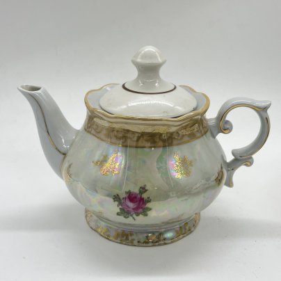 Чайник заварочный из сервиза "Мадонна" (крышка подбор), фарфор, люстр, деколь, золочение, Oscar Schlegelmilch, Германия, 1950-1972 гг.