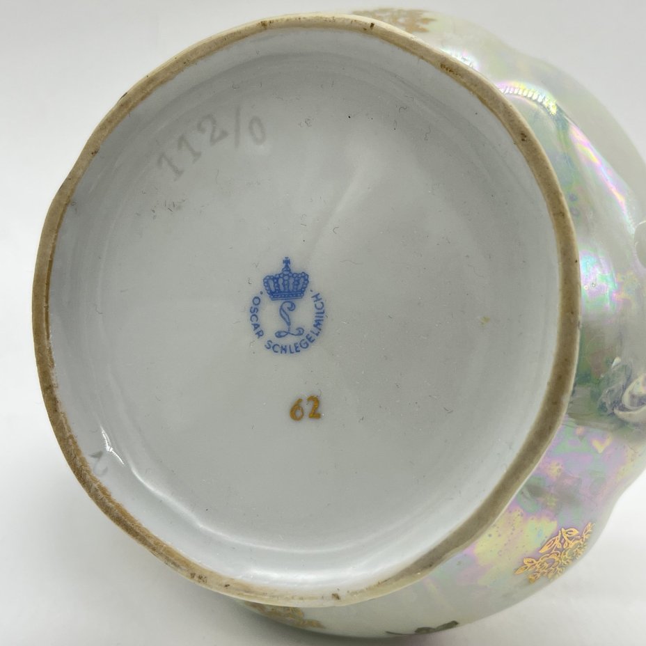 Чайник заварочный из сервиза "Мадонна" (крышка подбор), фарфор, люстр, деколь, золочение, Oscar Schlegelmilch, Германия, 1950-1972 гг.