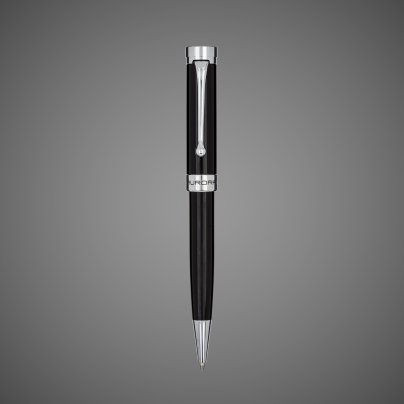 Шариковая ручка Aurora Edo Black CT, в подарочной коробке, Лаки и смолы: смола, хром